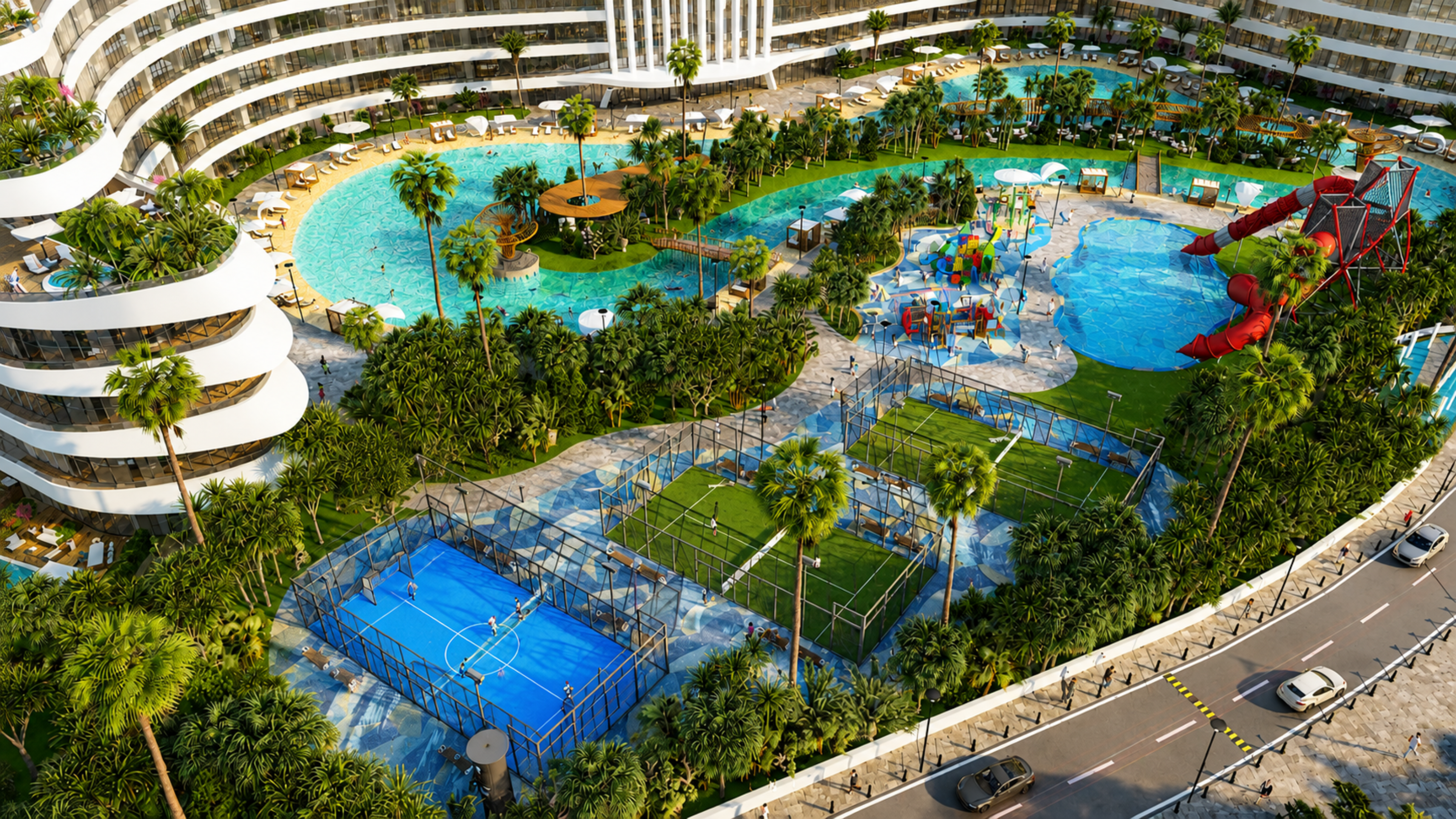 Deluxe Residence tennis court render